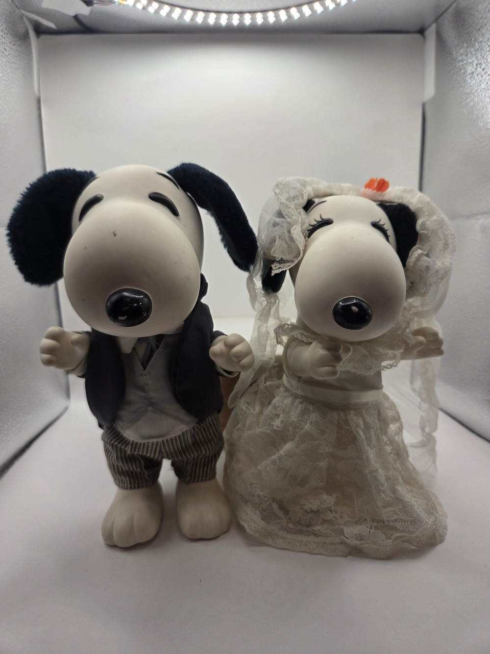 Vintage 1958, 1966 Snoopy & Belle Wedding Couple Set Rare Peanuts